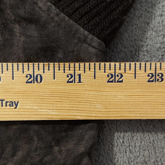 Fabio Coat Womens XL Vtg 80s Brown Genuine Leather Jacket Acrylic Long Sleeve - Picture 4 of 6